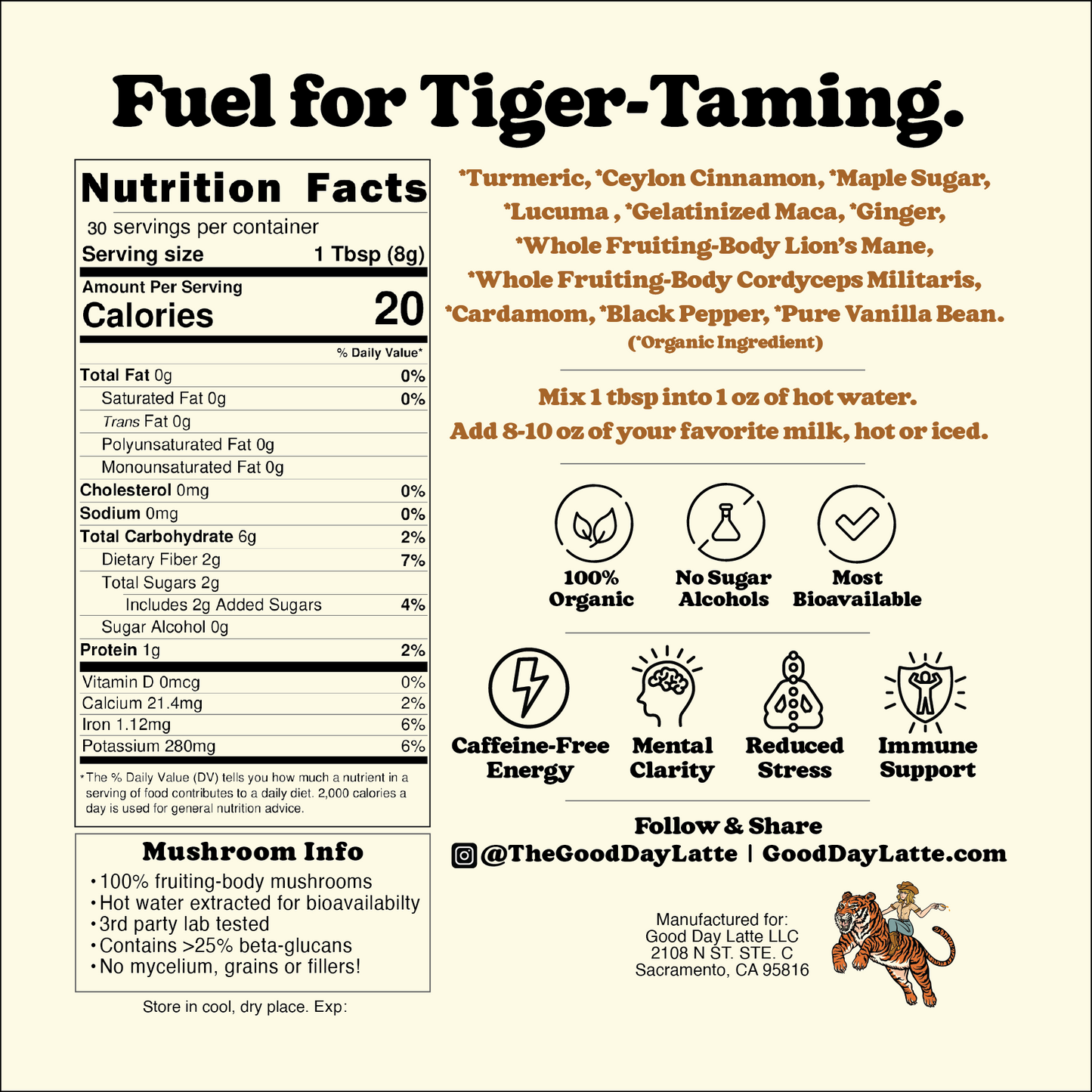 Functional Turmeric Latte Mix (30 Serving Bag)