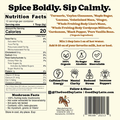 Good Day Latte - Functional Turmeric Latte Mix